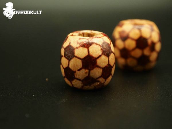 Soccer dreadlockperlen, dreadschmuck, dreadbeads, dreadlock jewlery, dread accessiores, fimo dreadperle, polymerclay beads, fimoperle